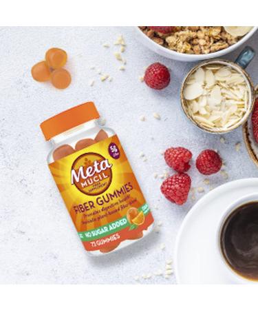 Metamucil Fiber Supplement Gummies 72 Count - Sugar Free Orange Flavor, 5g Prebiotic Plant Based Fiber Blend - Buy Online on GoSupps.com