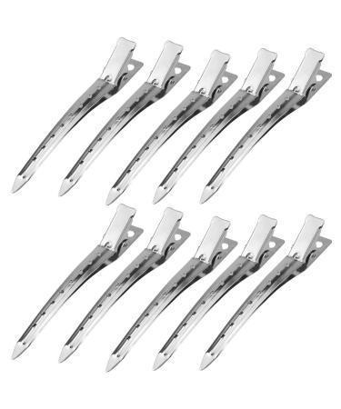 24 pieces hair clips hairdressing silver hair clips metal metal alligator curl clips cut clips metal terminals styling hair clamps professional steel hair clips hairdressing hairdresser requirement