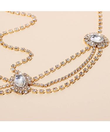 Bridal Boho Head Chain Vintage Gothic Gold Head Chain Rhinestone Layered Tassel Hair Jewellery Headband Festival Wedding Headpieces Headdress Hair Chain Jewelry Hair Accessories for Women and Girls - Buy Online on GoSupps.com