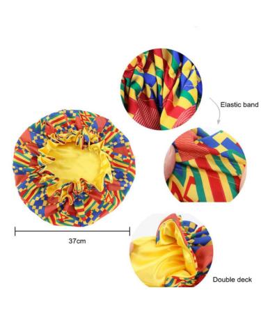 Lurrose Yellow Satin Hood Cap for Women | Adjustable Double Layer Sleeping Hat & Shower Cap for Long Thick Hair - Buy Online on GoSupps.com