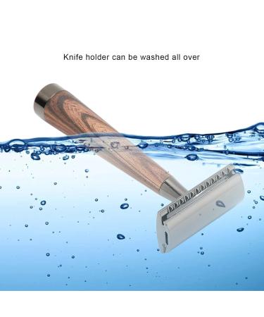 Double Edge Razor - Wood Grain Design Washable Anti-Slip Handle - Perfect for Home & Travel | International Shipping Available - Buy Online on GoSupps.com