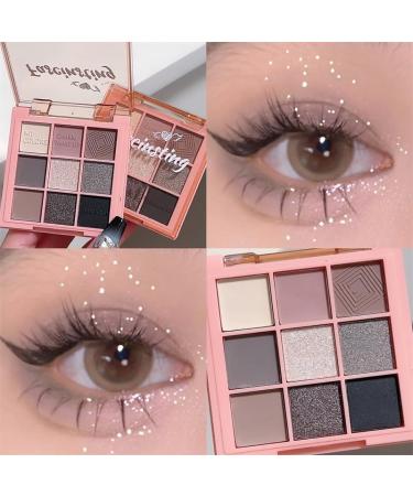 Lovelycat 9 Colors Glitter Eyeshadow Makeup Palette Matte High Pigmented Colorful Creamy Texture Eye Shadow Powder Natural Waterproof Long Lasting Eyeshadow Powder Cosmetics (B) - Buy Online on GoSupps.com