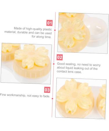 HOMSFOU 3pcs Contact Lens Case with Mirror - Portable Plastic Travel Foil Crystal - Yellow - 7x4.5x2.5CM | Buy Internationally - Buy Online on GoSupps.com