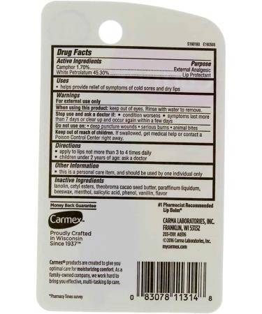 Carmex Original Lip Balm - 0.35 oz | Best External Analgesic for Chapped Lips | International Shipping Available - Buy Online on GoSupps.com