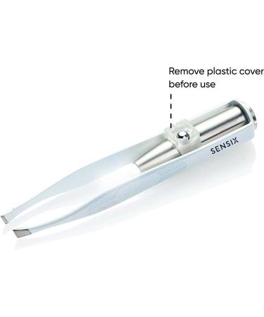 Sensica Lumi Tweezers - Professional Precision Tweezers with LED Light for Men and Women - Ideal for Eyebrows, Nose, Lip, Hair Removal - Stainless Steel Slant Tip with Point - Buy Online on GoSupps.com