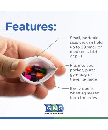 GMS Squeezable Pocket Pill Case - Travel-Friendly Lightweight Pill Organizer - Secure Medicine Storage - Discreet & Sturdy Design - Ideal for On-the-Go Use (1 Count - Buy Online on GoSupps.com