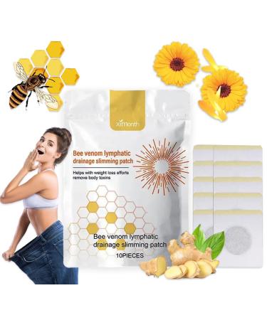 XiMonth Bee Venom Slimming Patches 40 pcs European Standard Weight Loss Patches for Fat Burning Bee Venom Lympathic Drainage Slimming Patches for Men & Women - (4 bags)