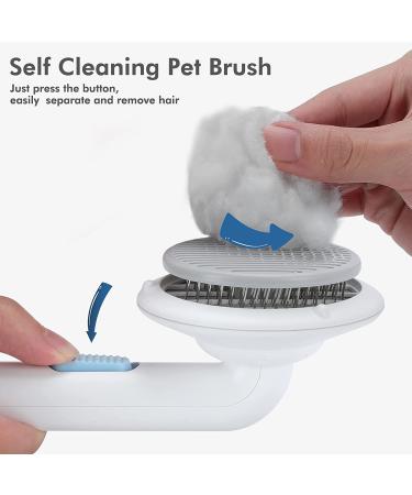 Self Cleaning Slicker Dog Brush for Shedding & Tangles - Ideal for Long & Short Haired Dogs & Cats - Grooming Tool for Indoor Pets - Buy Online on GoSupps.com