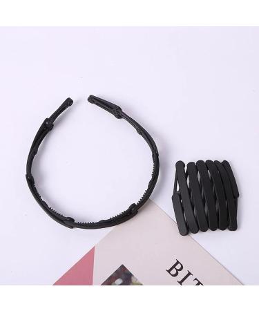 Foldable Hair Bands - Portable Telescopic Folding Headband Stretchy Foldable Headband Multipurpose Collapsible Hairband Hair Clips Hair Hoop for Women Girls Black - Buy Online on GoSupps.com