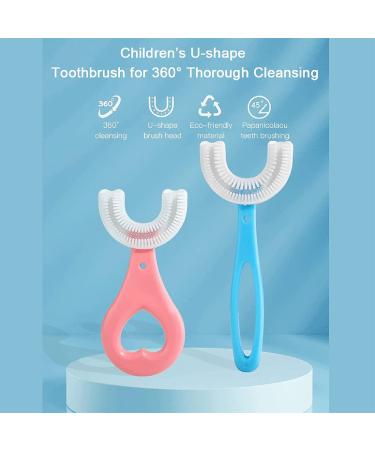 Pritbon 4Pcs Children's U-Shape Toothbrush for 360 Cleansing | Heart/Oval Design | Kids 0-12 Years - Buy Online on GoSupps.com