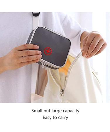 Portable Small First Aid Bag - Mini Travel Medicine Pouch with Double Zippers (Gray) - Buy Online on GoSupps.com