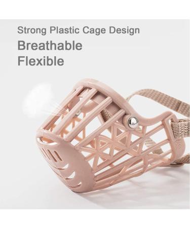 Soft Basket Dog Muzzle for Small Medium Large Dogs - Prevent Biting, Chewing, and Barking - Breathable, Adjustable Straps - Pet Puppy Mouth Cover (S Pink) - Buy Online on GoSupps.com