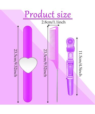 7-Piece Hair Braiding Tools Set with Magnetic Pin Wristband and Stainless Steel Combs - Purple - Buy Online on GoSupps.com