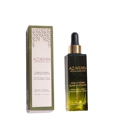 AZARAN Vitality Elixir - Organic Prickly Pear Oil Facial Serum for Scars, Dark Circles, and Redness - Moroccan Anti-Aging Serum with Vitamin K & E - 1.0 Fl oz/30ml - Buy Online on GoSupps.com