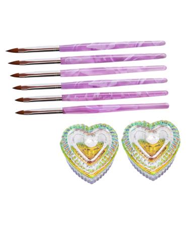 minkissy 1 Set Nail Art Crystal Cup Glass Cups with Lids Glass Nail Cup Container with Lid Glass Tumbler with Lid Glass with Lid Nail Powder Container Nail Pen Crystal Liquid Pastels Abs