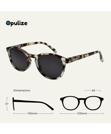Opulize Zen Sunderer Glasses 2 Pack - Small Round Frame Scratch-Resistant UV400 Lenses Light Brown Tortoise +2.00 Diopter - International Shipping Available - Buy Online on GoSupps.com