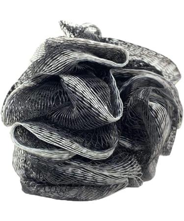 12-Pack Bamboo Charcoal Black Bath Loofah Shower Sponge Poufs - Wholesale Bulk Lot - Buy Online on GoSupps.com