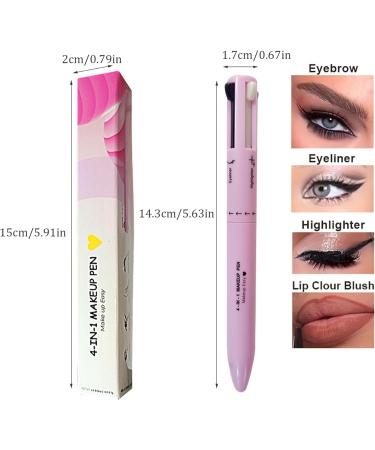 4 in 1 Makeup Pen Multifunctional Makeup Pencil from Eyeliner Lip Liner Brow Pencil and Highlighter Eyebrow Colours Easy-To-Apply & Compact Makeup Accessories for Travel Type 1 - Buy Online on GoSupps.com