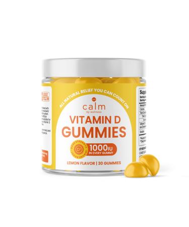 Calm by Wellness Vitamin D Gummies for Adults Vitamin D3 Gummy Vitamins for Bone and Immune System Support Lemon Flavor 30 Count
