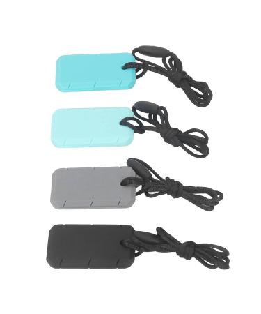 Sensory Chew Necklace Set - 4 Soft Food Grade Silicone Pendants for Kids and Adults - Buy Online on GoSupps.com