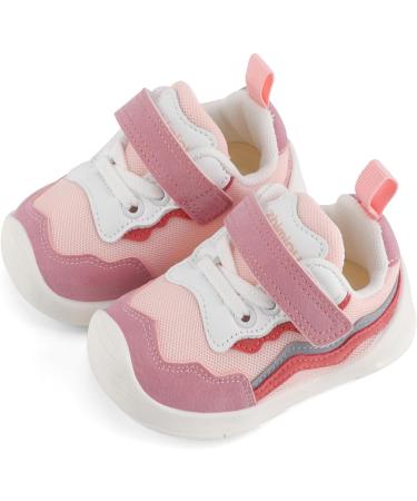 LACOFIA Baby Girls First Walker Shoes | Toddler Sneaker Anti-Slip Rubber Sole - Pink - Size 4.5 UK - Buy Online on GoSupps.com