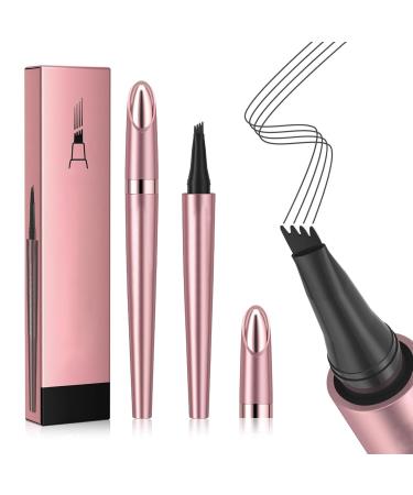 lomdung 3D Waterproof Eyebrow Pencil Eyebrow Microblading Pencil Peeled Effect Eyebrow Pen Create Eyebrows Natural Look Effortless (Black)