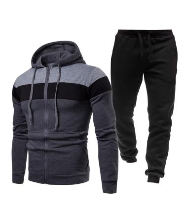 Hanxiulin men's training suit adjust jogging men polyester suit sweatshirt pants men training suit sportswear fitness sport jogging xxl a