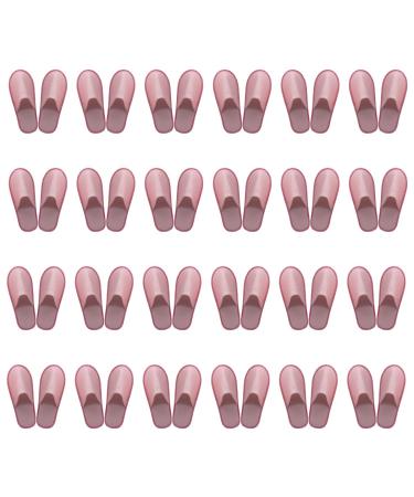 KMOCEPLY 24 pairs of unisex house shoes with a closed toe area non-slip disposable slippers disposable house shoes for guests mass house spa house shoes for family guests hotels at home wedding 42 EU far rose