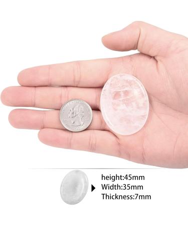 Nupuyai Rock Crystal Oval Thumb Worry Stone Set - Healing Anxiety & Stress Relief Therapy | 2pcs Energy Crystal Pocket Palm Stones 45x35mm White - Buy Online on GoSupps.com