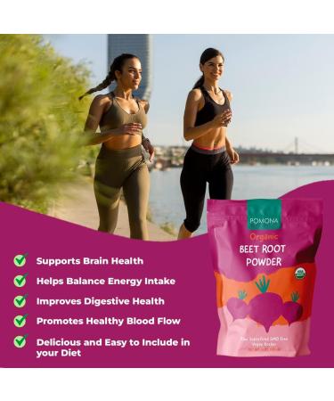 Pomona Wellness Organic Beetroot Powder - Vegan Superfood Non-GMO Nitric Oxide Booster | Raw Beet Pre Workout Powder for Energy & Immune Support - USDA Organic 1 lb Bag - Buy Online on GoSupps.com
