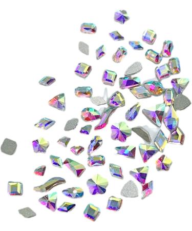 FEIlei 100Pcs Mixed Glass Crystal Hybrid Diamond Rhinestones Nail Art Decorations Drop Rhombus Flatback Stones 3D Gems - Buy Online on GoSupps.com