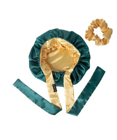 Amazing Natural Hair Reversible Adjustable Satin Bonnet  Double Lined  Bonnet for Sleep. Includes Satin Scrunchie