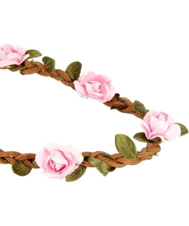 Buy Butterms Women Girls Rose Flower Ring Band - Pink Wedding Hair Crown & Boho Festival Headband - Buy Online on GoSupps.com