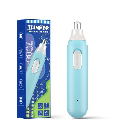 Ear and Nose Hair Trimmer for Men 2022Professional Painless Battery-Operated Nose Hair Trimmer Men Nose Ear & Facial Hair Trimmer for Men Women Easy to Clean (Rechargeable Model-Blue)