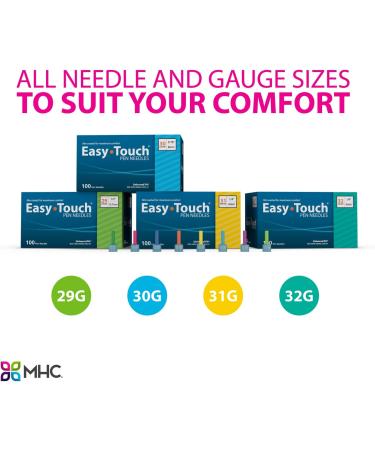 Easy Touch Insulin Pen Needles 31G 3/16-Inch (5mm) - Box of 100 - Buy Online on GoSupps.com