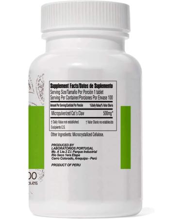 Kapok Naturals Cat's Claw 500mg Capsules - Joint Inflammation & Pain Relief - Digestive Support & Immune Booster - 100 Tablets - Buy Online on GoSupps.com