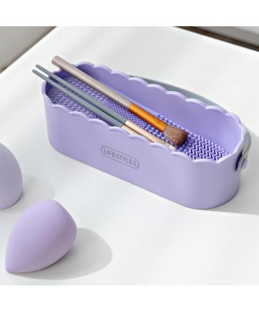 Makeup Brush Drying Rack 4 in 1 Multipurpose Makeup Brush Cleaning Bowl Makeup Brush Cleaning Mats Drying Rack Basket Makeup Tool Drying Rack for Brush Eyeliner Pencil Art Purple - Buy Online on GoSupps.com