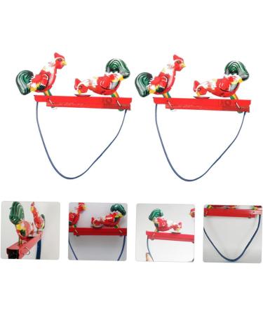 ibasenice 2pcs Iron Chicken Pecking Rice Children s Russian Iron Robot Animal Chicken 15X1.3CM Red - Buy Online on GoSupps.com