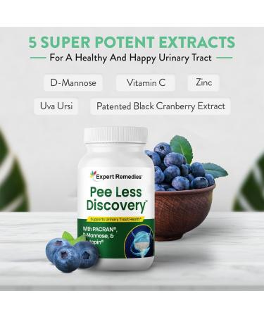 Expert Remedies Pee Less Discovery Bladder Support Supplement for Women and Men. Cranberry Extract and D-mannose Pills Reduce Frequency Support Urinary Tract Health - 90 Capsules - Buy Online on GoSupps.com