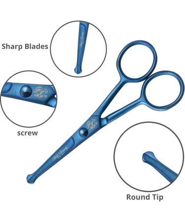 Kids Safety Hairdressing Scissors with Round Tips and Curved Blades - Professional Salon Barber Scissors for Baby Haircuts (Blue 4.5 inch) - Buy Online on GoSupps.com