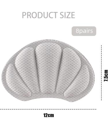 8 Pairs Strong Sticky Heel Grips for Shoes, Anti-Blister Cushion Pads - Gray - Buy Online on GoSupps.com