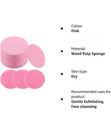 30 Count Compressed Facial Sponge 80 mm/3.1 inch Cellulose Facial Sponges Reusable Washing Face Sponge Pads for Facial Cleansing Exfoliating Mask Makeup Removal (Pink) - Buy Online on GoSupps.com