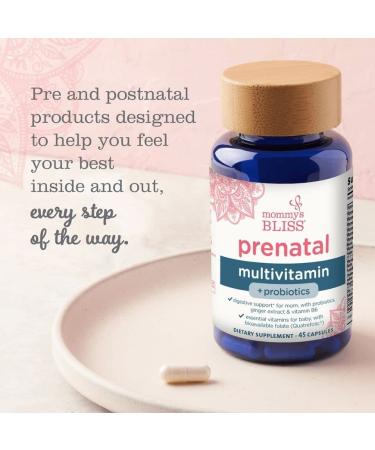 Mommy's Bliss Prenatal Multivitamin + Probiotics - 45 Capsules for Optimal Maternal Health - Buy Online on GoSupps.com