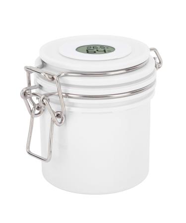 Eyelash Glue Storage Tank Large Capacity Large Screen Display Eyelash Glue Storage Jar 200ml Temperature Humidity Display Ctivated Carbon for Nail Salon (White)