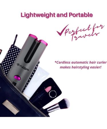 NGP Automatic Hair Curler | Cordless Auto Curler with LCD Display 6 Temps & Timers | Portable Rechargeable Self-Hair Curling Iron for Lasting Shiny Curls - Shop Internationally - Buy Online on GoSupps.com