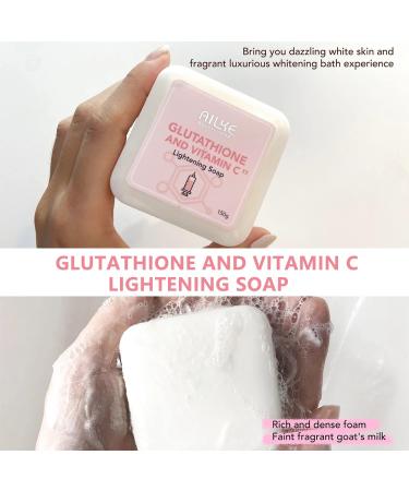 Lightening & Whitening Soap Gentle Cleaning Suitable For Face And Body With Glutathione Vitamin C Rich Bubble Handmade Goat Milk Bath Soap By AILKE BOOST LUSTER 150g - Buy Online on GoSupps.com