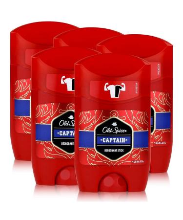 Old Spice Old Spice Stick Captain Deodorant 50ml - Old Spice Deodorant acts as a protective screen against white spots and stains (5 pack)