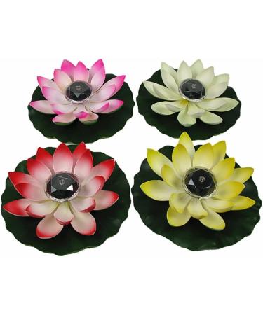 Solar Flower Light Artificial Lotus Shape Garden Pool Lamp Night Light Solar Pool Light Creative Solar Light (Color : Pink) (Yellow) - Buy Online on GoSupps.com