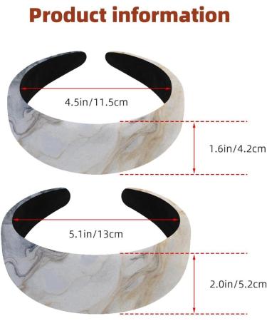 2 Pieces Headbands Women Hair Head Bands Marble Texture-263 Non Slip Thick Padded Hairband Hair Band Hoops Vintage Thick Hair Wrap Multi-colored 7 - Buy Online on GoSupps.com