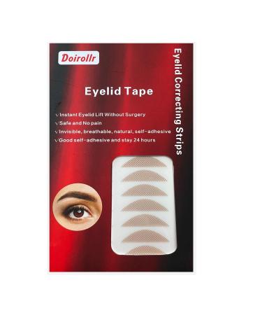 Eyelid Tape Invisible Eyelid Strips Droopy Eyelid Lifter Self-Adhesive Fiber Eyelid Correcting Strips for Droopy Hooded Mono-eyelids 260Pcs 6MM 6MM Skin color One-sided sticky red